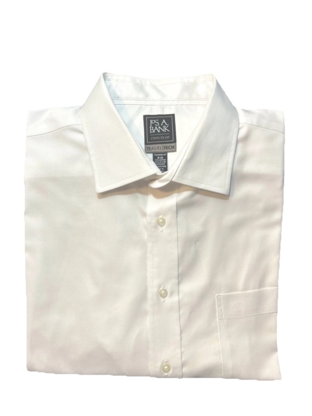 Jos. A. Bank traveller Men's White Travel Tech Dress Shirt 18-34 2XL